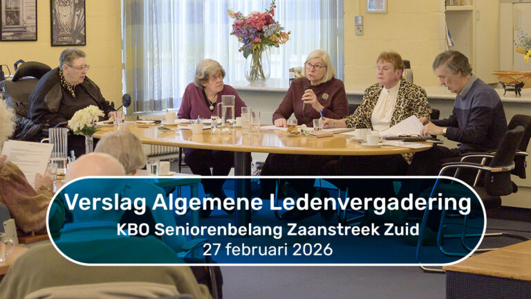 Verslag Algemene Ledenvergadering KBO Zaanstreek Zuid